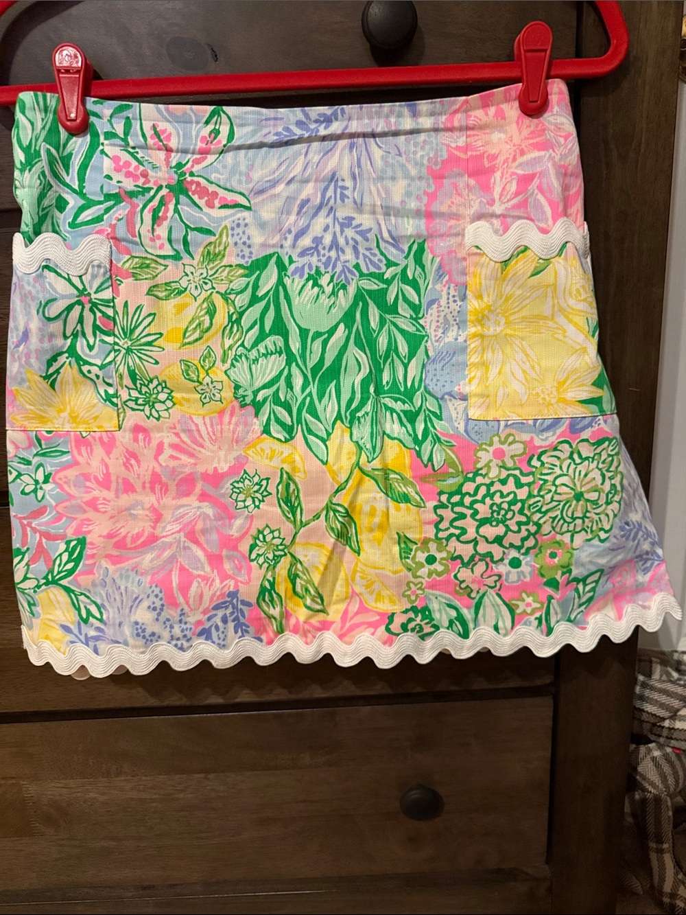 Lilly Pulitzer Patchwork Floral Mini Skort in Pink, Green, Yellow, Blue Size 14